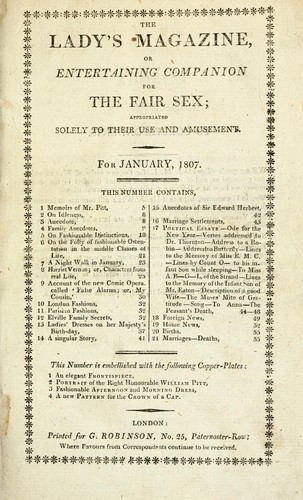 primer revista dirigida al público femenino en 1770